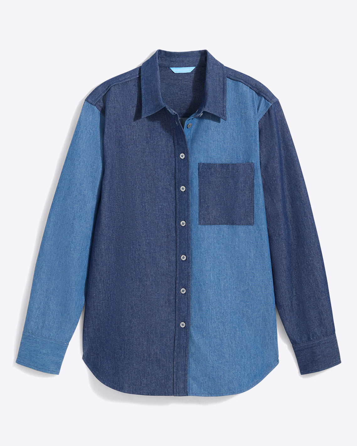 Lynn Long Sleeve Top in Chambray Medium Wash - Draper James