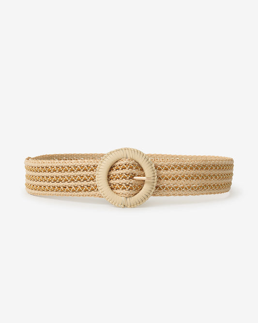Raffia Belt With Metallic Natural - Draper James