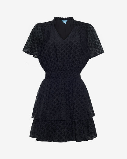 Alana Tiered Mini Dress in Velvet Burnout Velvet Burnout - Draper James