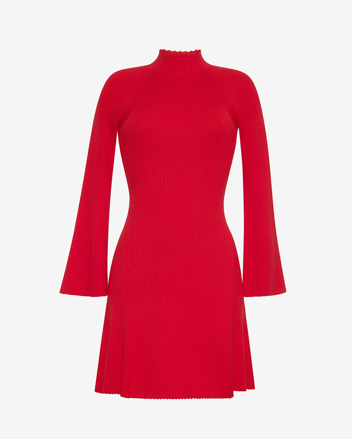 Lennox Mockneck Ribbed Knit Dress in Red Red - Draper James
