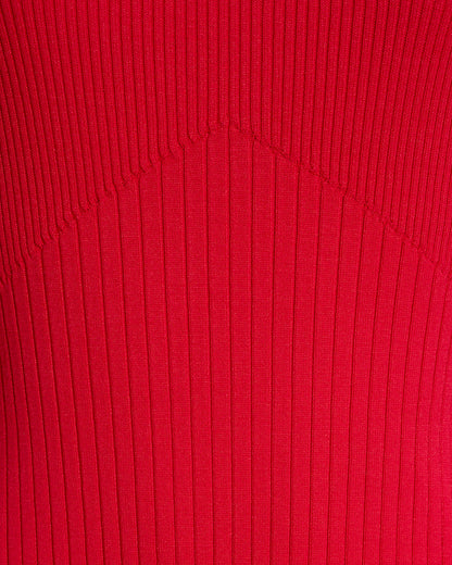Lennox Mockneck Ribbed Knit Dress in Red Red - Draper James