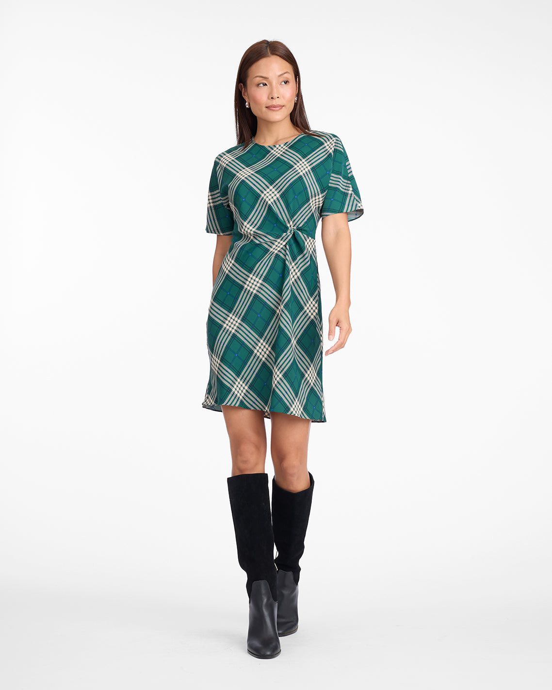 Every Mini Dress in Plaid Green Multi - Draper James