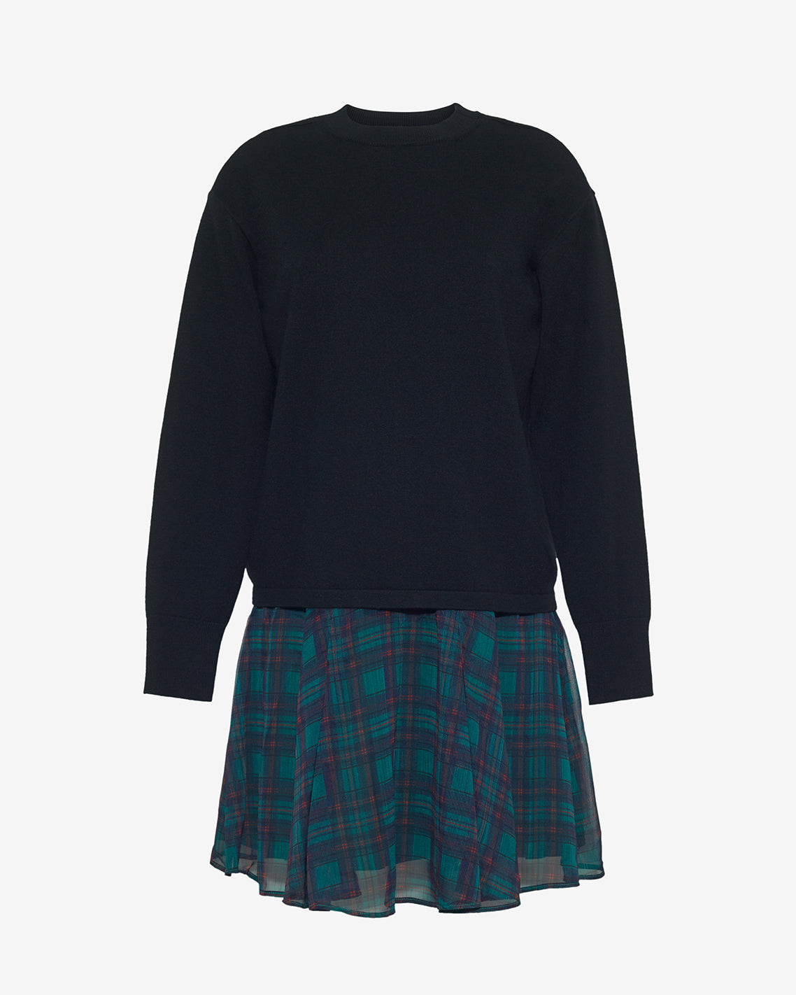 Elliot Sweater Dress in Evergreen Tartan Evergreen Tartan - Draper James