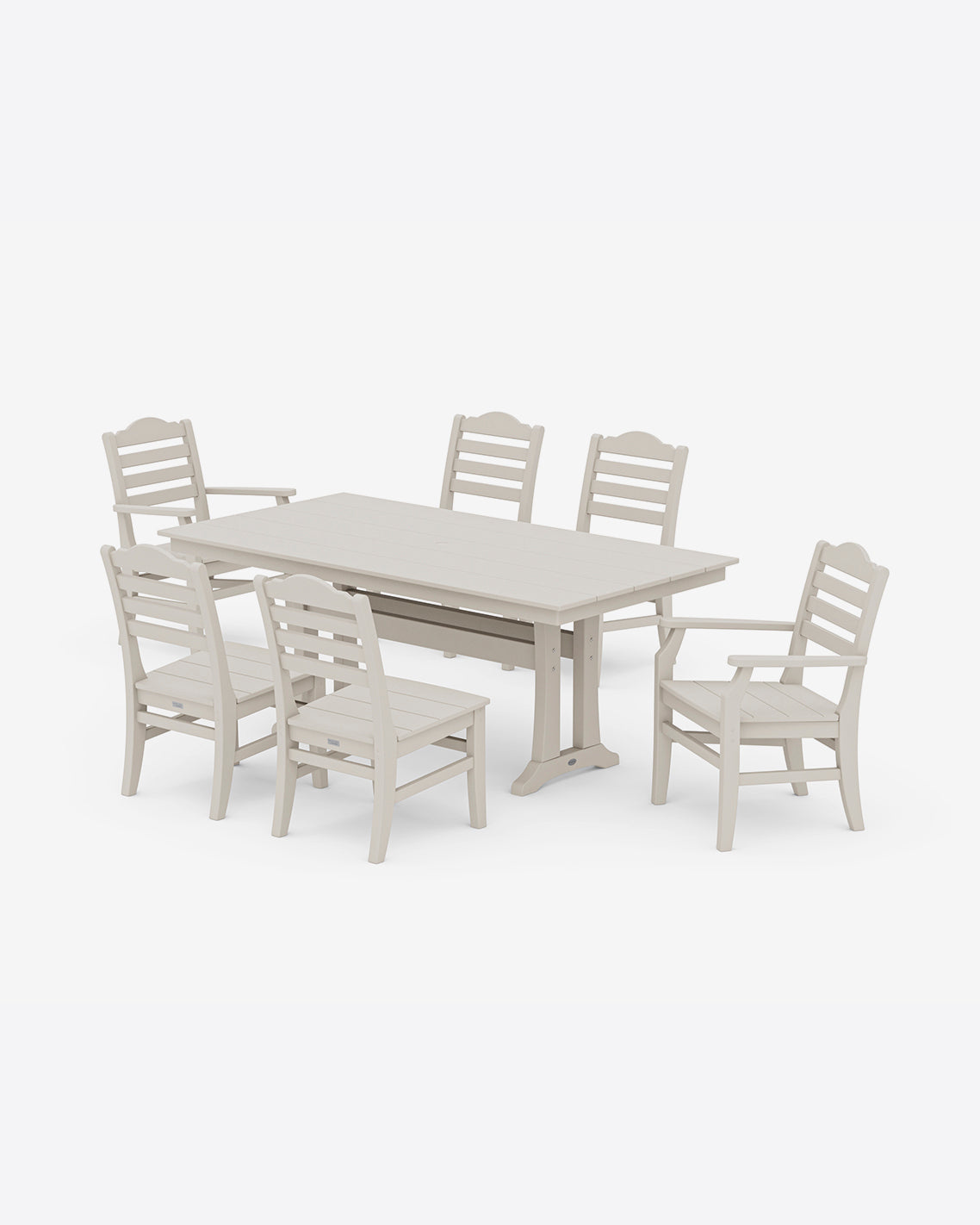 Savannah 7-Piece Farmhouse Dining Set with Trestle Legs Sand - Draper James