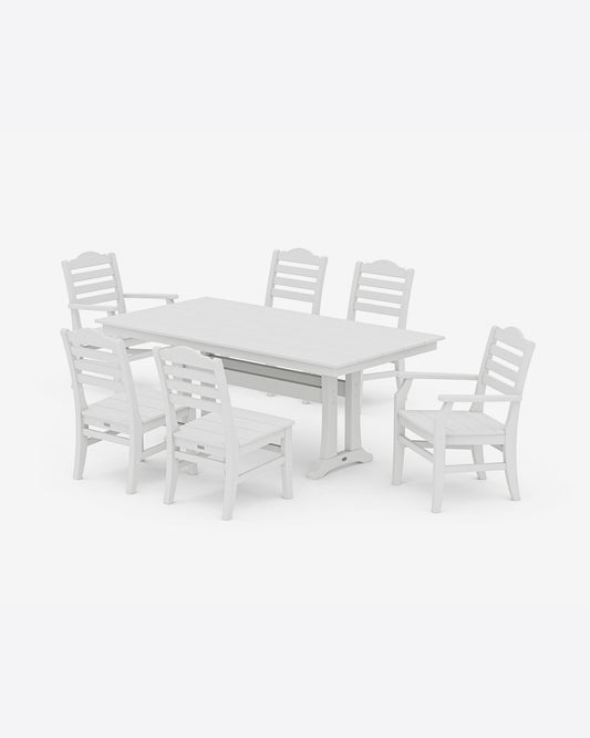 Savannah 7-Piece Farmhouse Dining Set with Trestle Legs White - Draper James