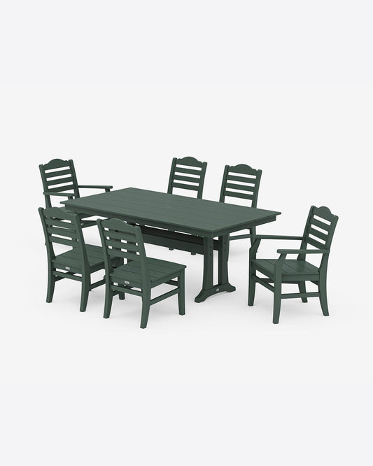 Savannah 7-Piece Farmhouse Dining Set with Trestle Legs Forest - Draper James