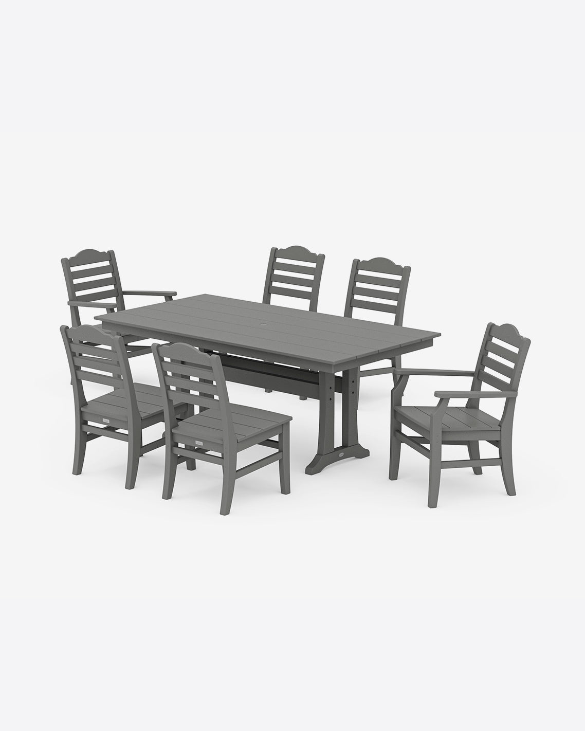 Savannah 7-Piece Farmhouse Dining Set with Trestle Legs Slate Grey - Draper James