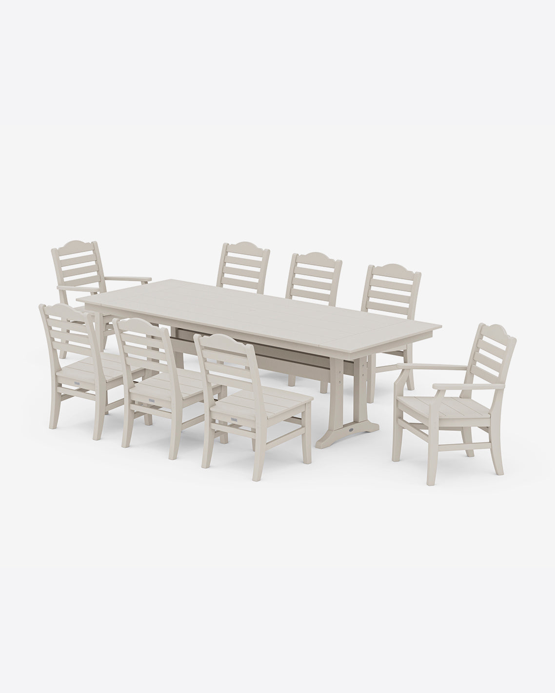 Savannah 9-Piece Farmhouse Dining Set with Trestle Legs Sand - Draper James
