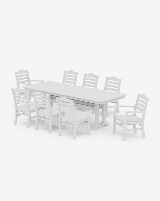 Savannah 9-Piece Farmhouse Dining Set with Trestle Legs White - Draper James