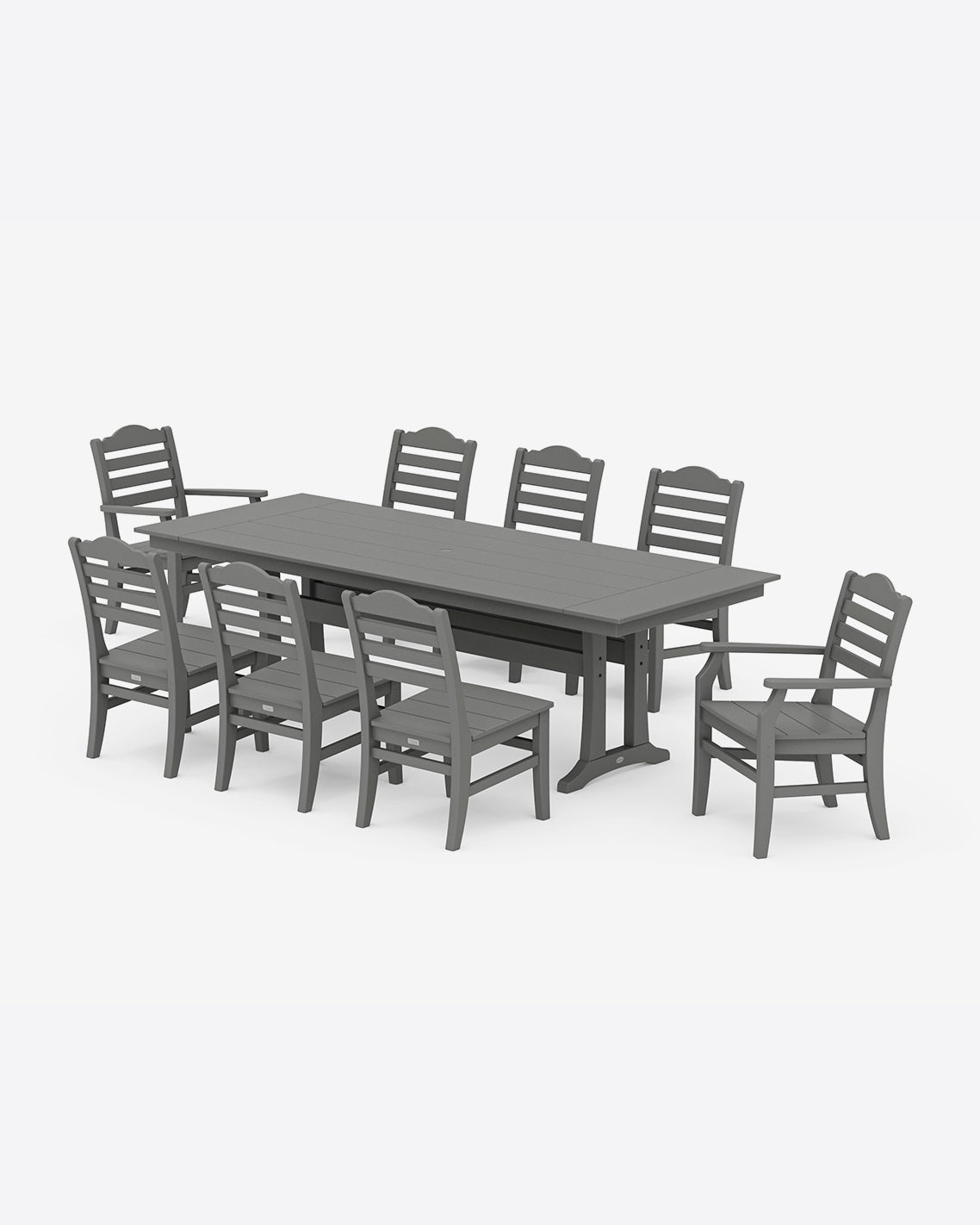 Savannah 9-Piece Farmhouse Dining Set with Trestle Legs Slate Grey - Draper James