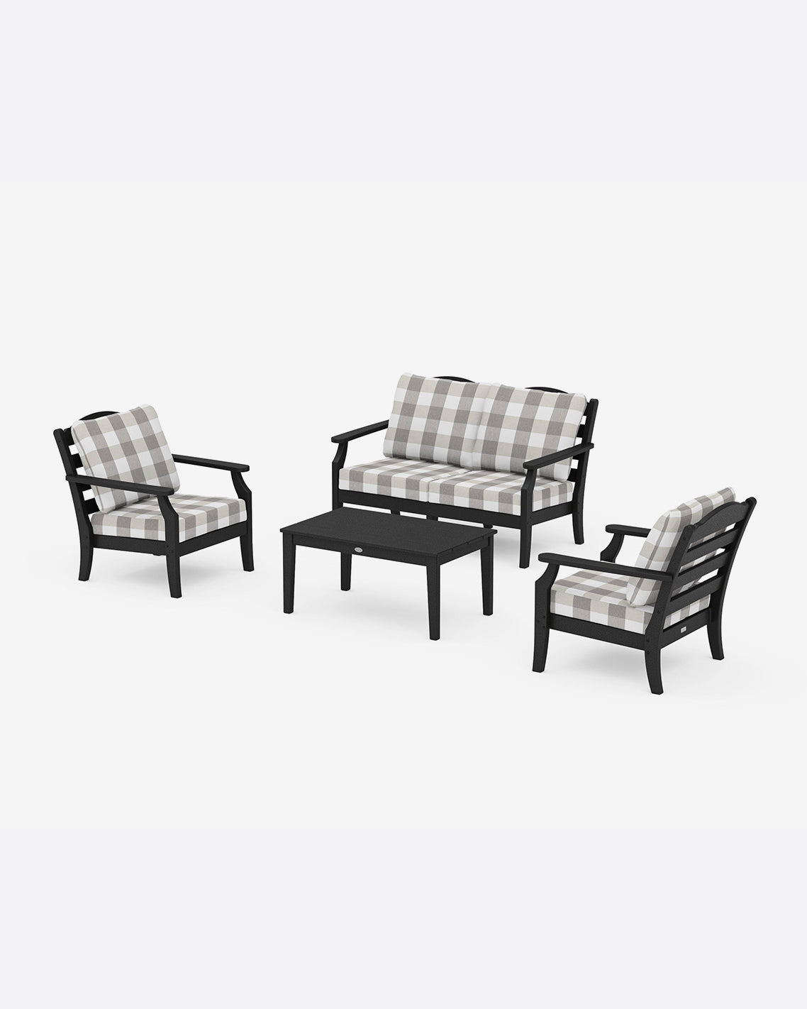 Savannah 4-Piece Deep Seating Set with Loveseat in Buffalo Plaid Black - Draper James