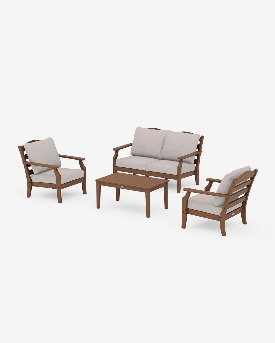 Savannah 4-Piece Seating Set with Loveseat in Cream Teak - Draper James