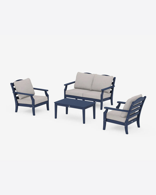 Savannah 4-Piece Seating Set with Loveseat in Teal Navy - Draper James