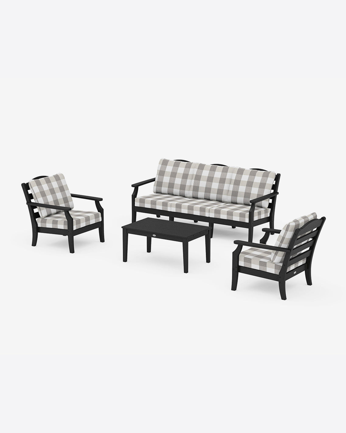 Savannah 4-Piece Deep Seating Set with Sofa in Buffalo Plaid Black - Draper James
