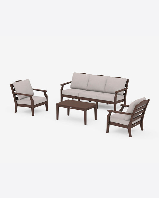 Savannah 4-Piece Seating Set with Sofa in Gray Mahogany - Draper James