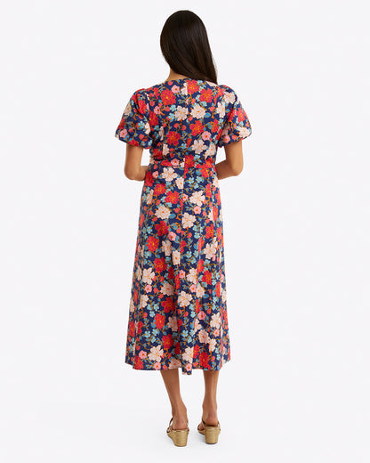 Julianne Midi Dress in Stretch Poplin Blooming Peony - Draper James