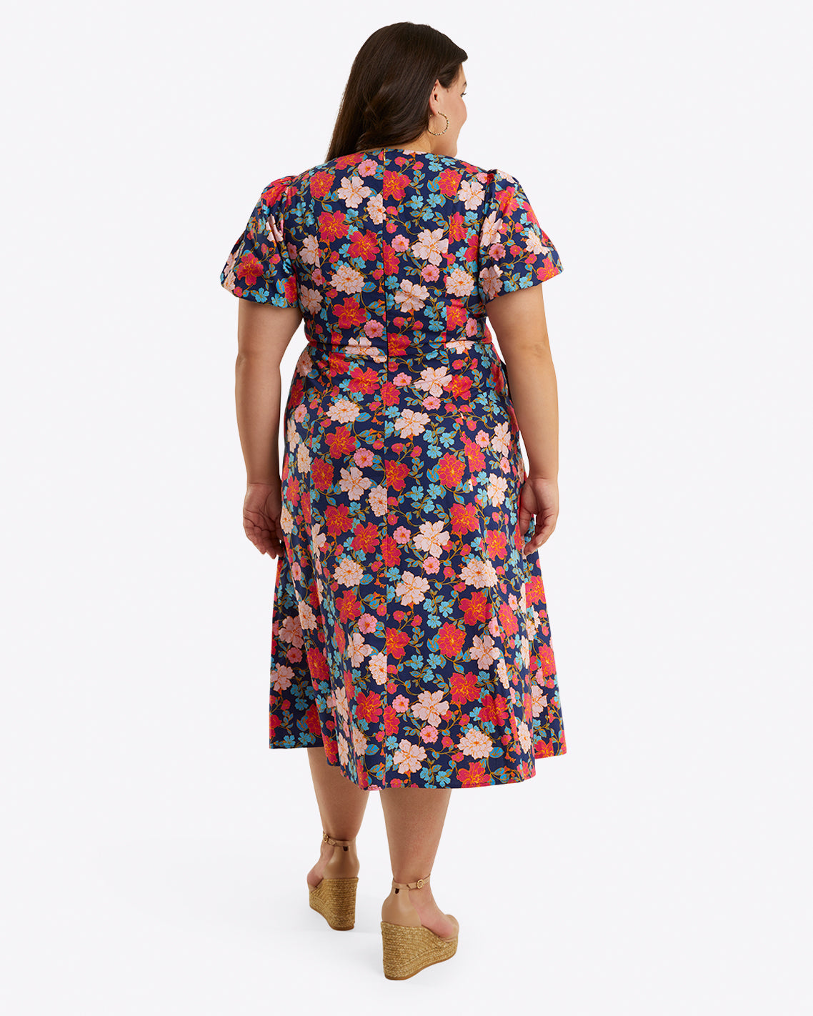 Julianne Midi Dress in Stretch Poplin Blooming Peony - Draper James
