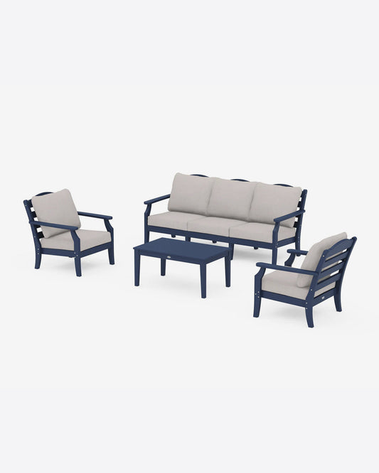 Savannah 4-Piece Seating Set with Sofa in Sage Navy - Draper James
