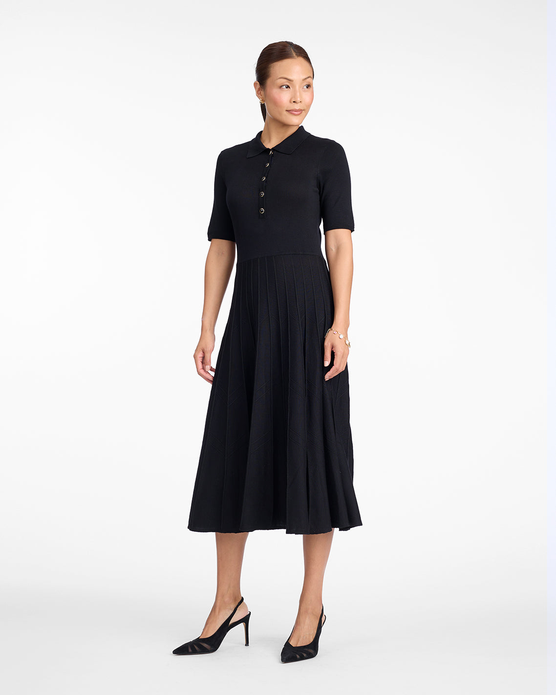 Collared Midi Dress Black - Draper James