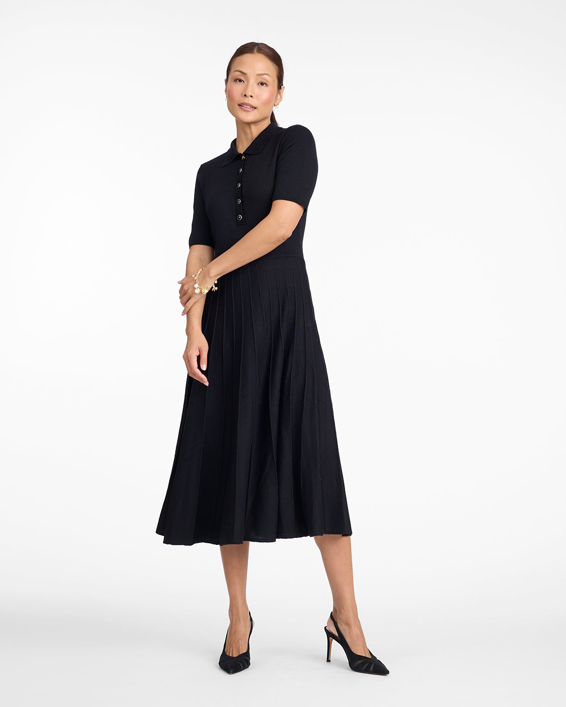 Collared Midi Dress Black - Draper James