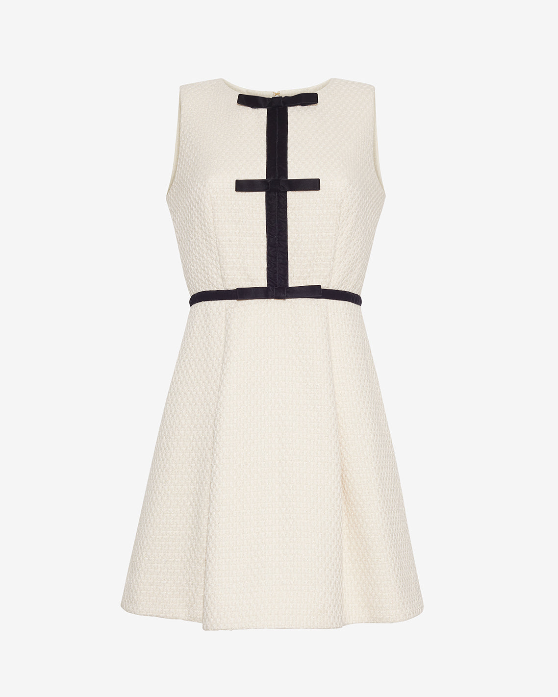 Sarabeth Tweed Mini Dress in Vanilla Magnolia White - Draper James