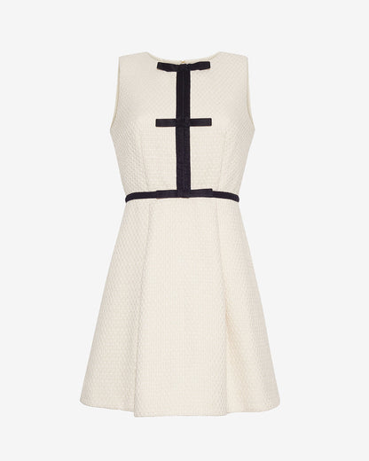 Sarabeth Tweed Mini Dress in Vanilla Magnolia White - Draper James